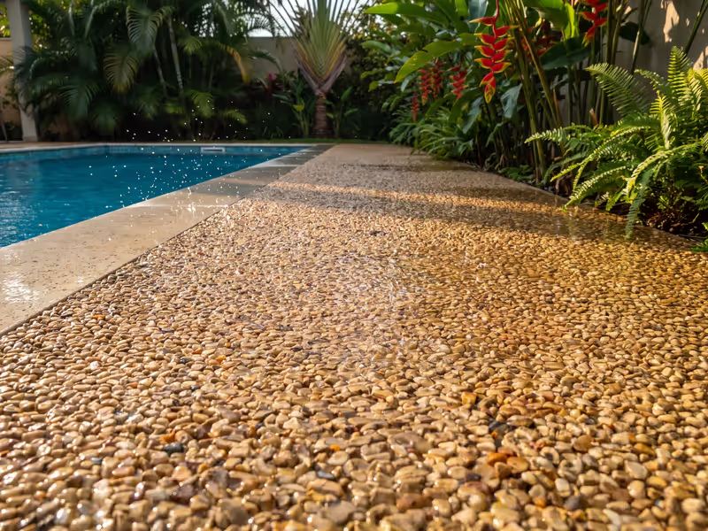 Piso drenante Hazzin aplicado em bordas de piscina