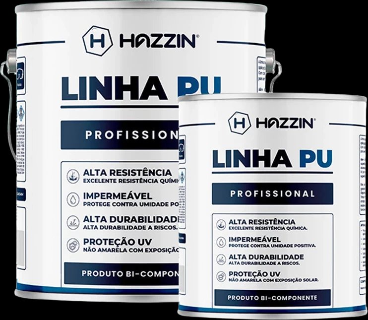 Kit da Tinta PU bicomponente Hazzin de 3,6 kg — lata de tinta e lata de endurecedor
